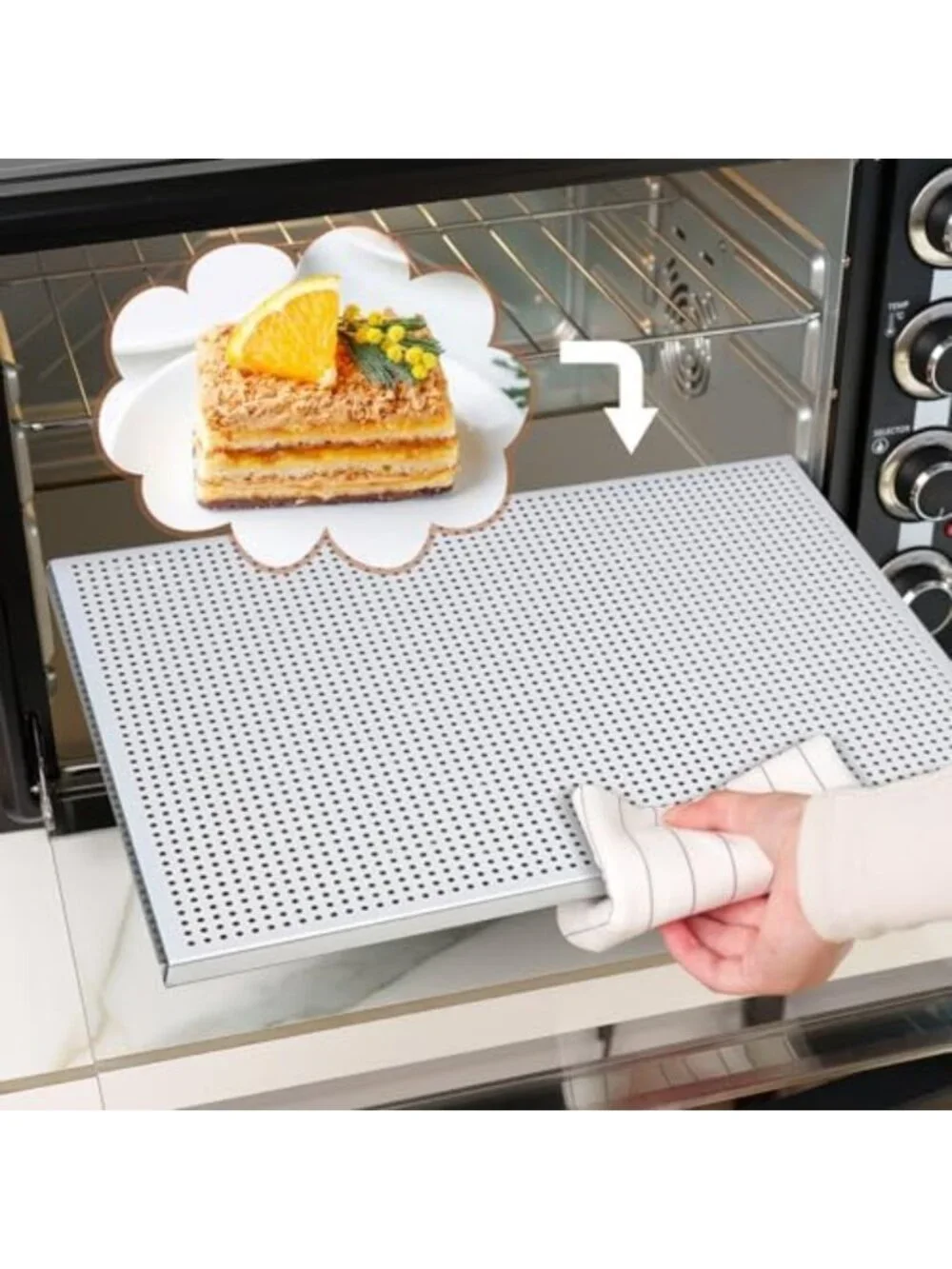 Two-Layer Perforated Baking Pan for Puff Pastry & Cookies - Aluminum Oven Tray